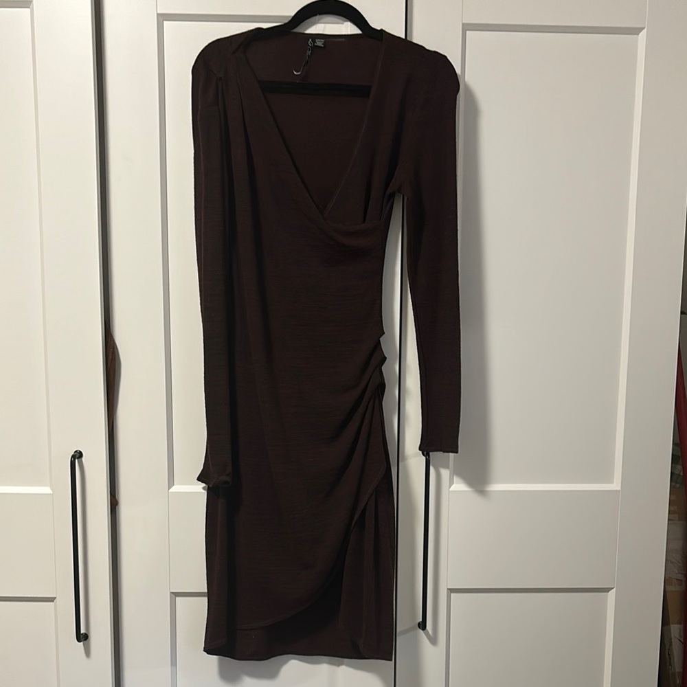 H&M Black Sheath Wrap Dress with Long Sleeves